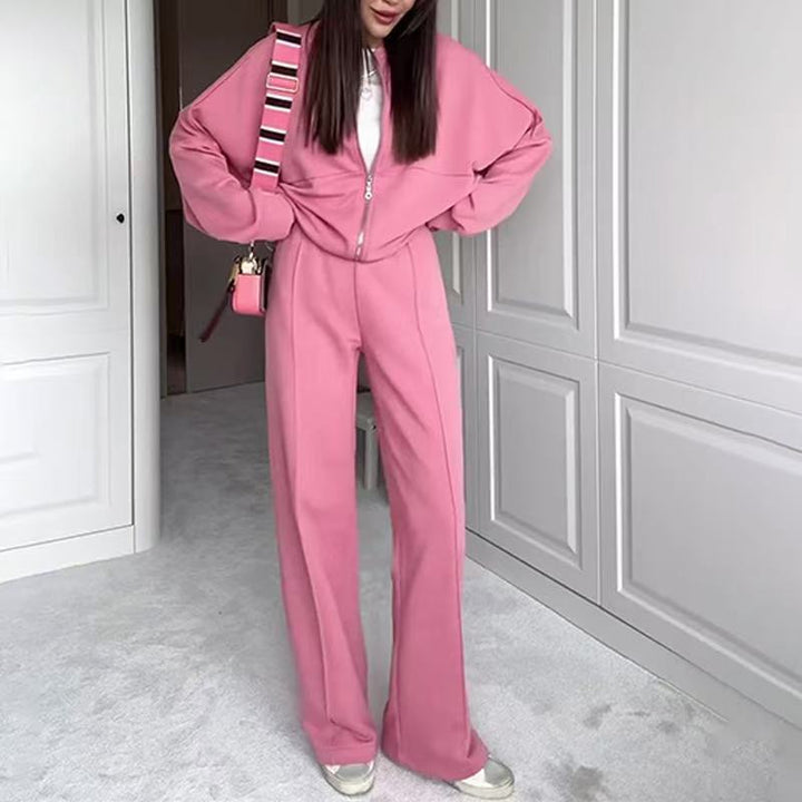 Casual set for women in soft fleece with jacket and pants Lune London