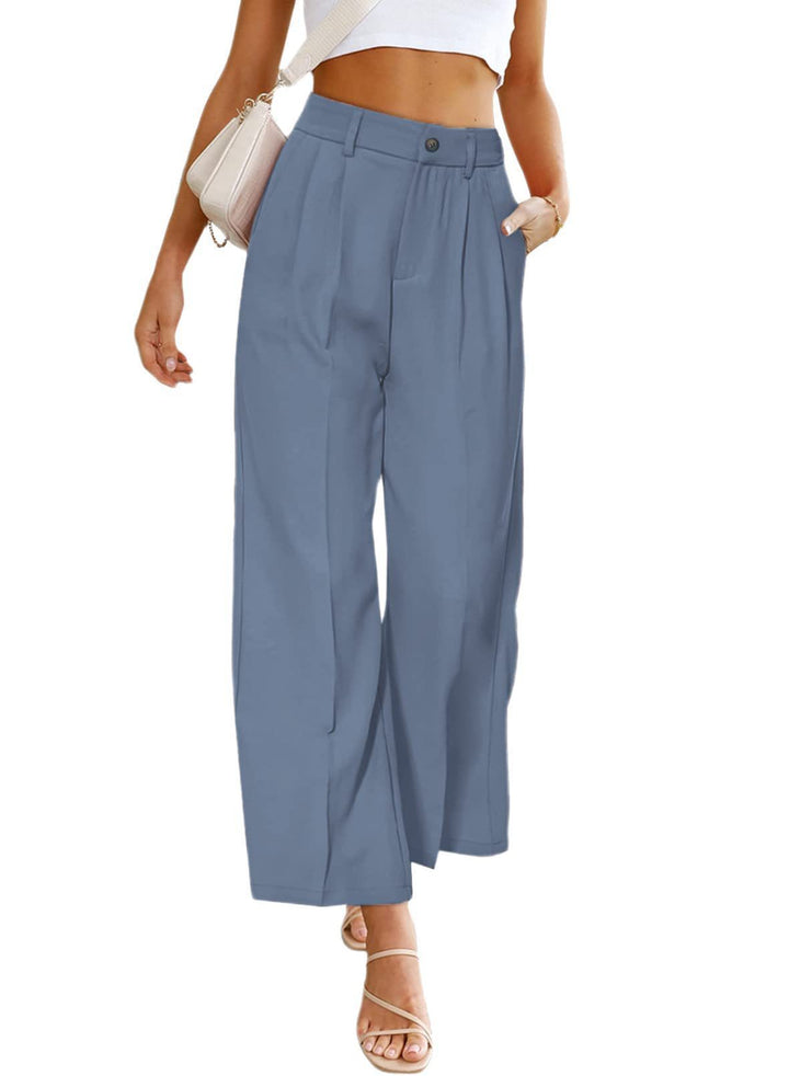 High-waisted wide-leg pants for women with pleats Lune London