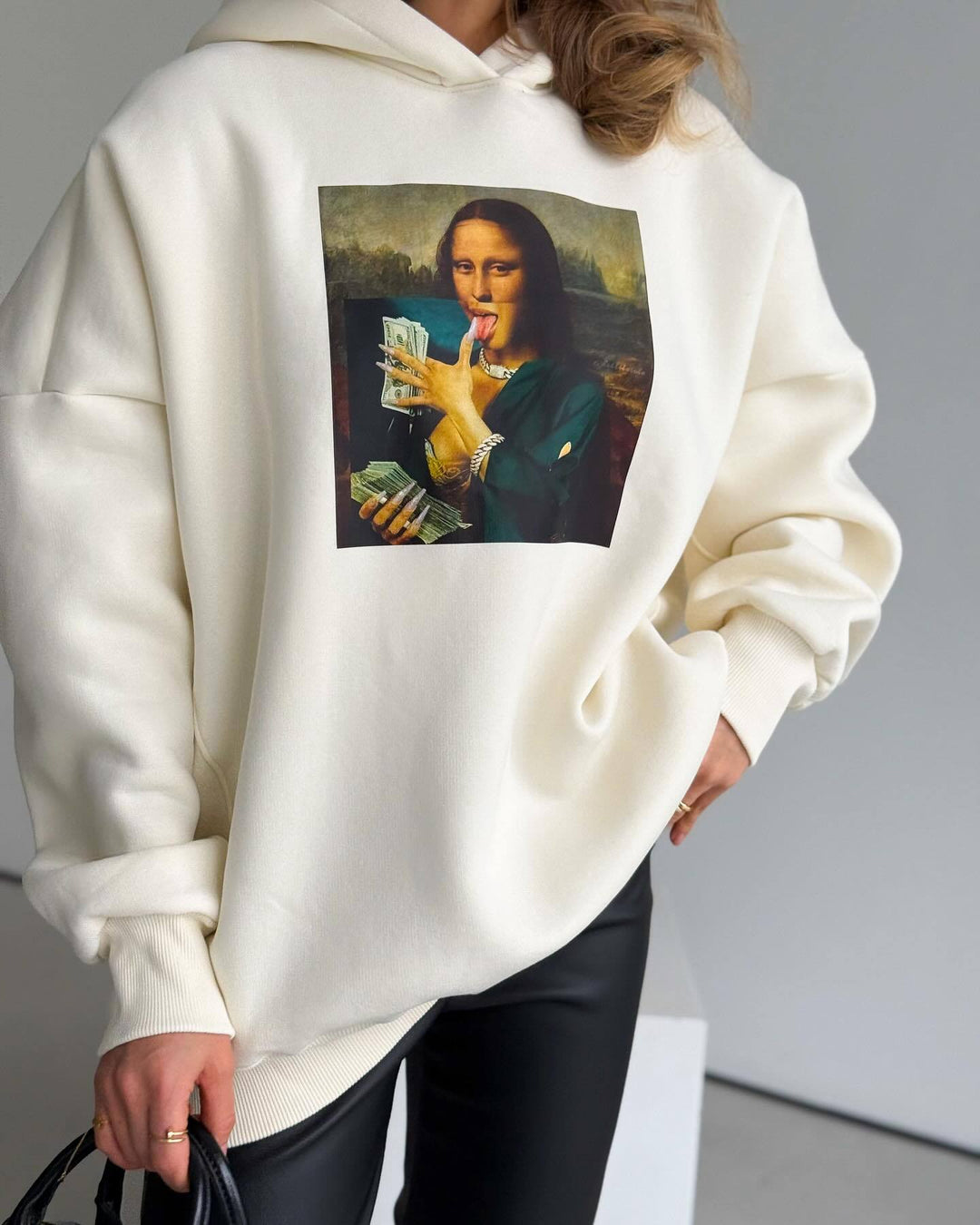 Ladies oversized hoodie with creative artistic pattern Lune London