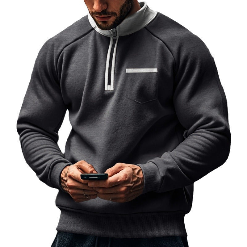 Functional pullover for men with short zip Lune London