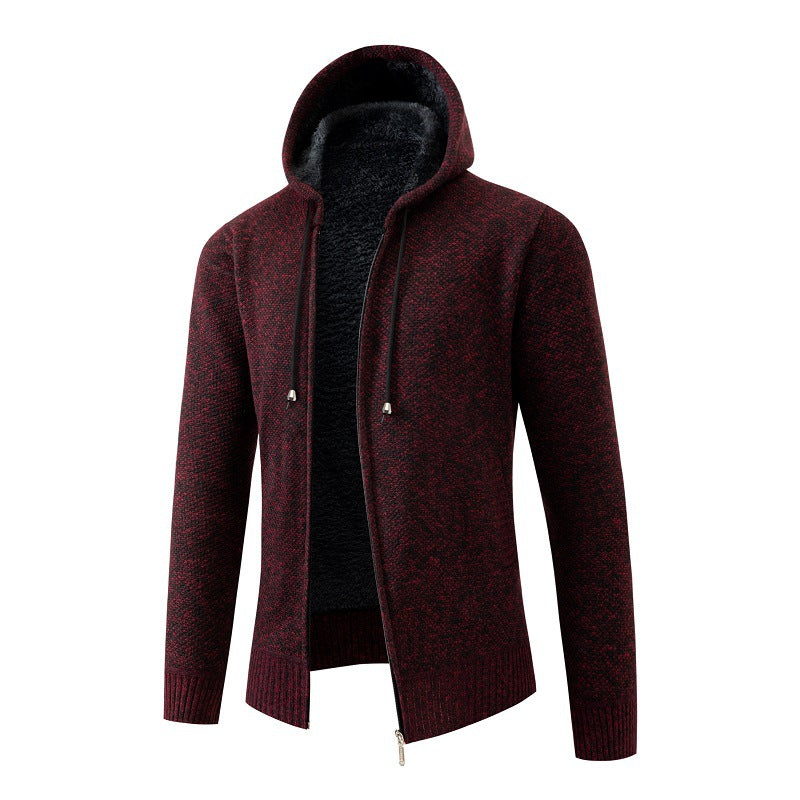 Comfortable fleece jacket for men with hood Lune London