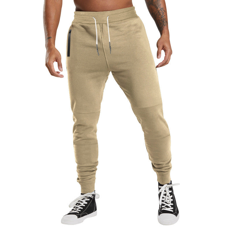 Sporty men's jogger pants with zipper and elastic waistband Lune London