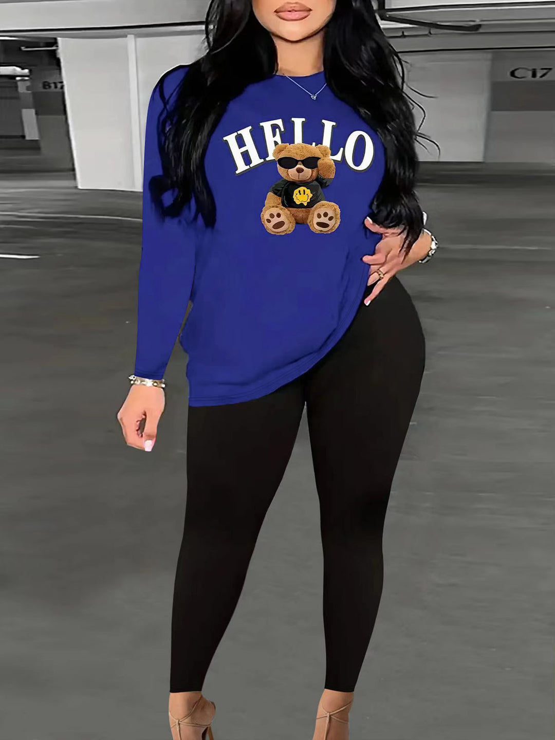 Ladies Casual Sweatshirt with Original Bear Design Lune London