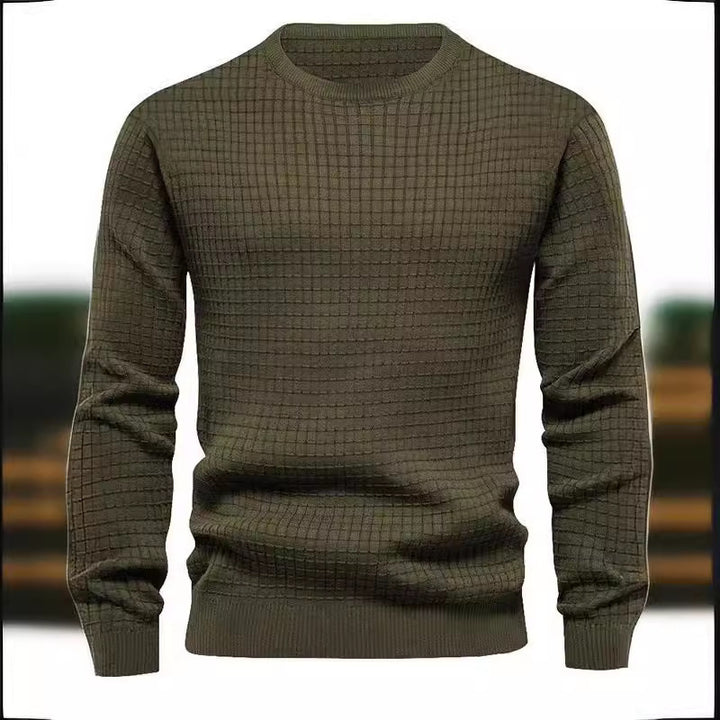 Stylish structured sweater for men with round neck and long sleeves Lune London