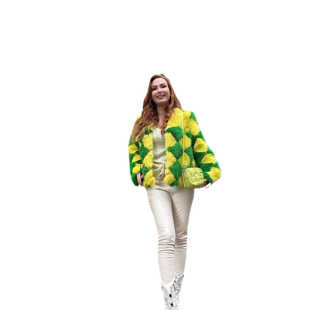 Ladies Coat in faux fur plus size cozy with modern patterns Lune London