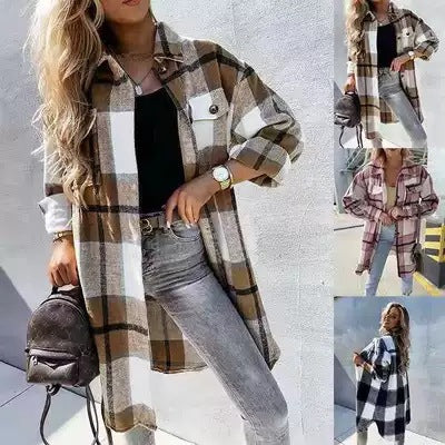 Ladies plaid shirt jacket Chic and Still