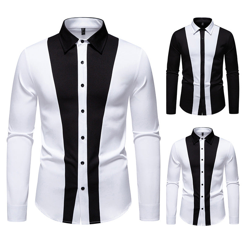 Men's Elegant Shirt with Colored Contrast Inserts Lune London