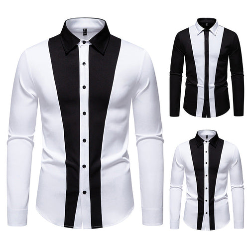 Men's Elegant Shirt with Colored Contrast Inserts Amarae