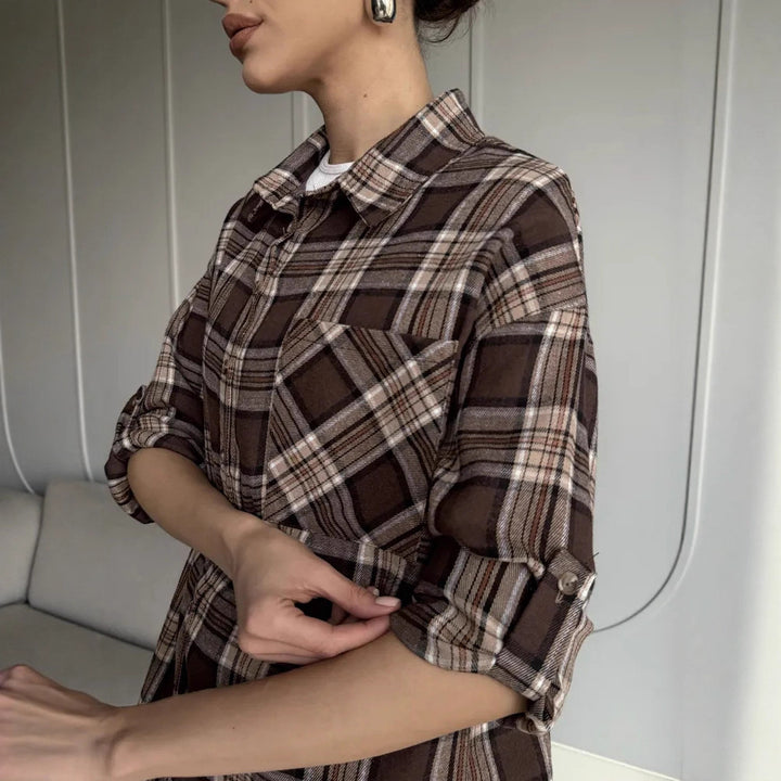 Flannel shirt for women with a check pattern Amarae