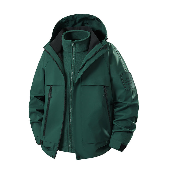 Men's three-piece waterproof outdoor jacket with removable hood and fleece inner jacket Amarae