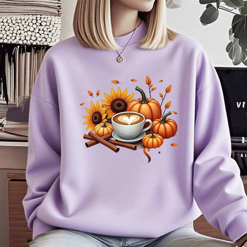 Sweatshirt pour femmes avec motif automnal et impression spéciale Chic & Stil