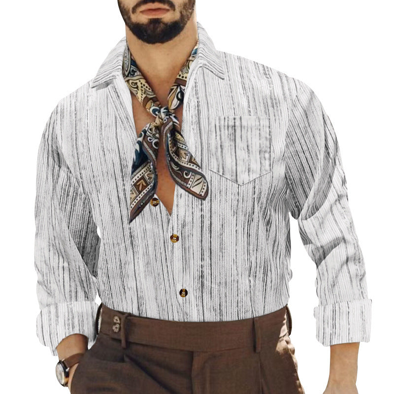 Men's casual shirt with trendy pattern and practical breast pocket Chic and style