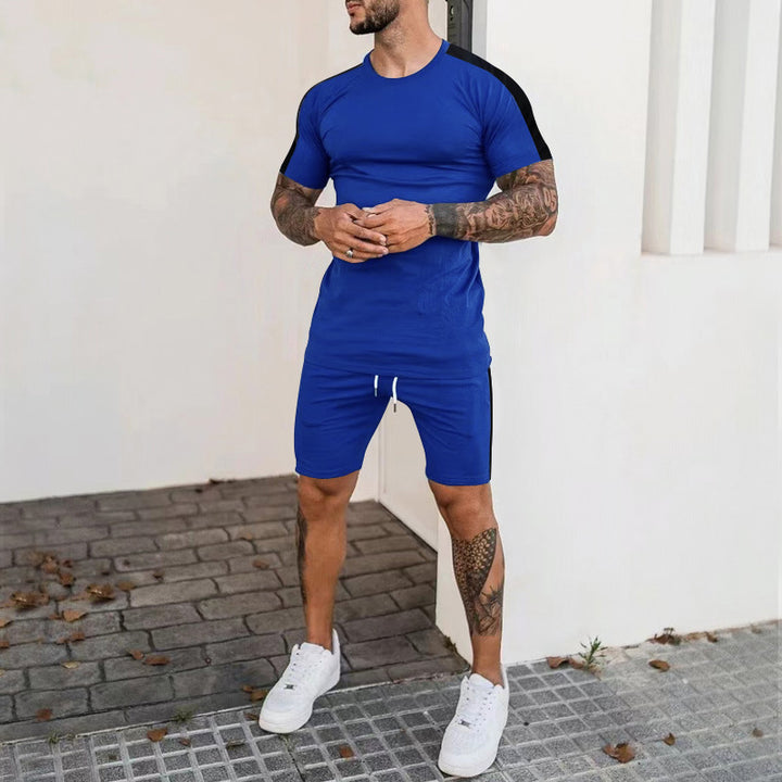 Men's sports set with short sleeves and shorts with contrasting details Lune London