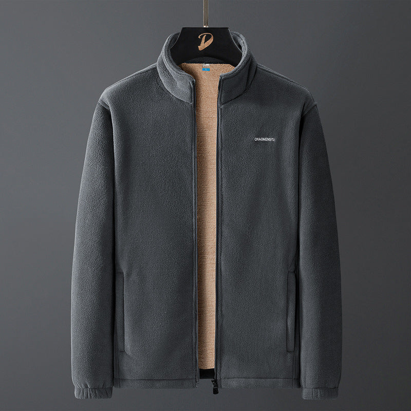 Men's fleece jacket with teddy lining, stand-up collar, and full zip Amarae