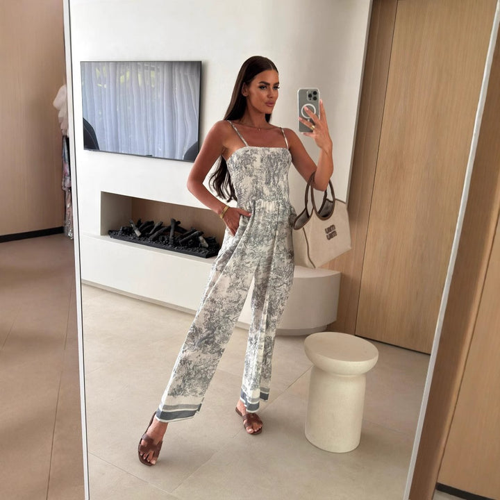 Ladies Floral Print Chic Jumpsuit