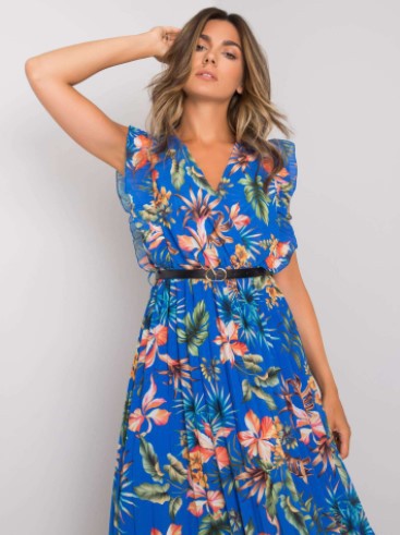 Lune London Floral Ruffle Midi Dress for Women