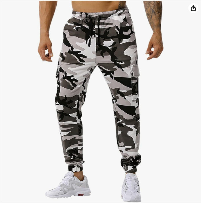 Men's cargo pants with multiple pockets and elastic waistband Lune London