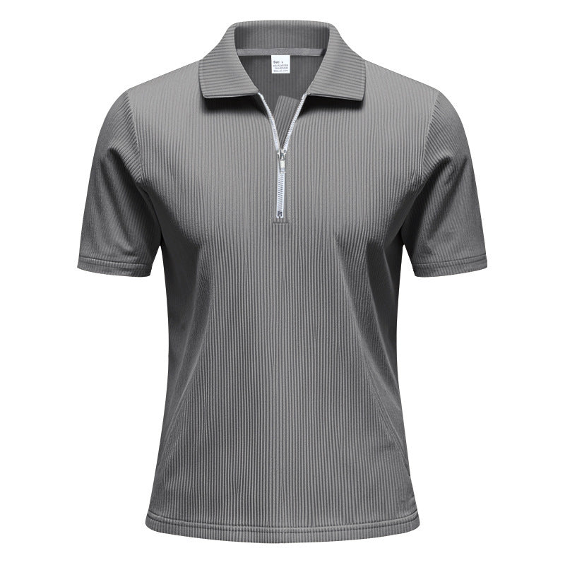 Men's short sleeve sports polo with zipper Lune London