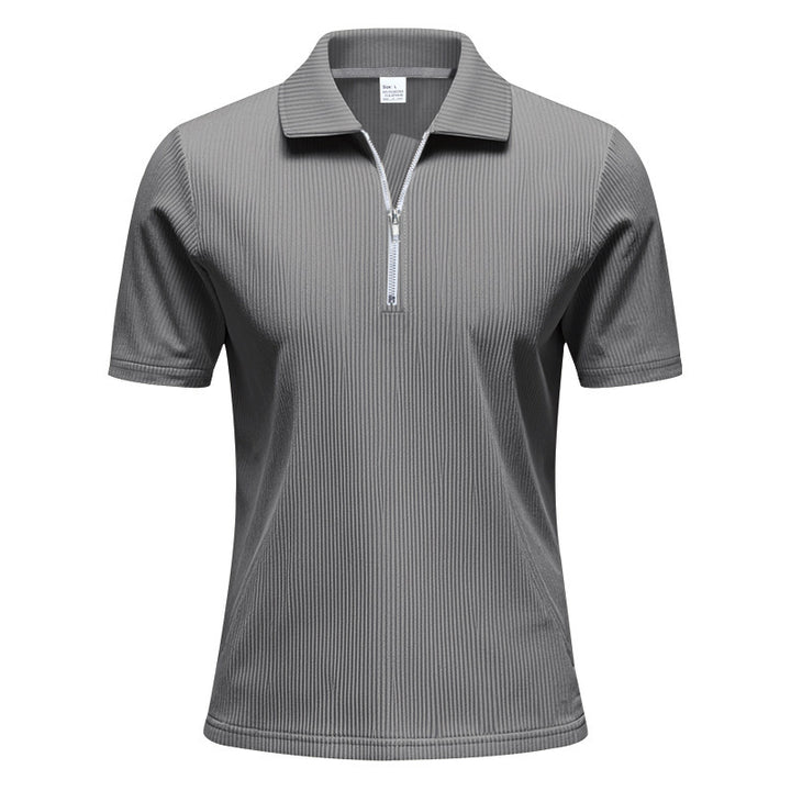 Men's short sleeve sports polo with zipper Lune London