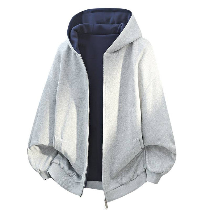 Oversized women's hoodie jacket with double fleece lining and side pockets Lune London