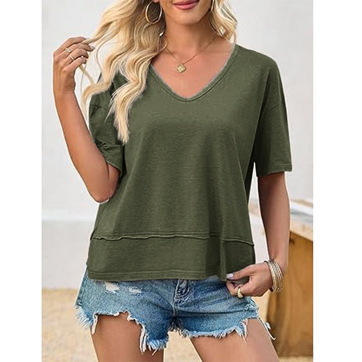 Lune London loose casual V-neck t-shirt for women
