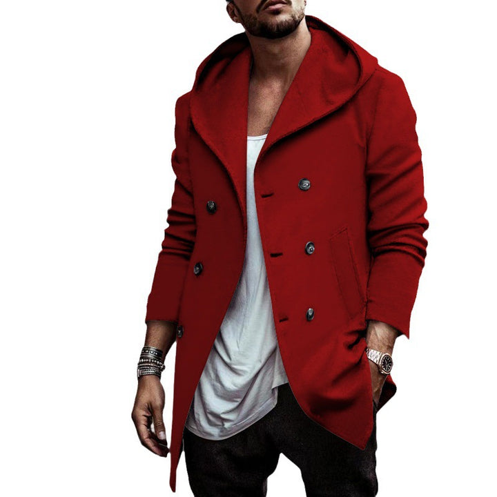 Urban coat for men with oversized hood and double-breasted Lune London