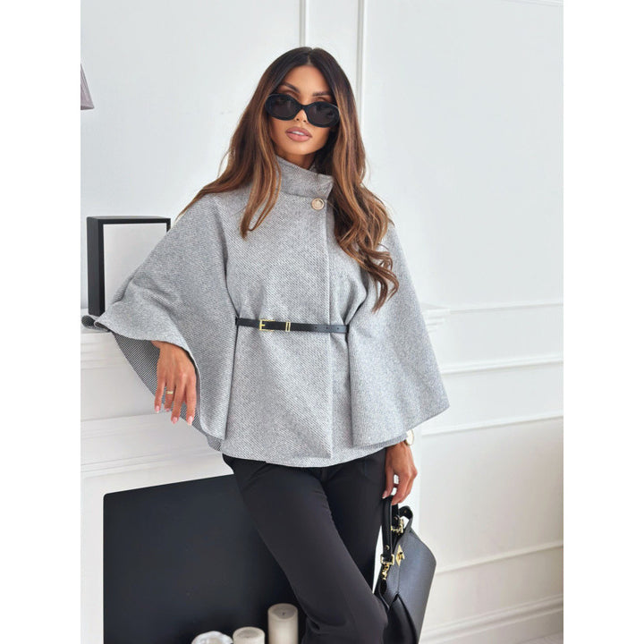 Ladies trendy and elegant poncho with belt at the waist Lune London