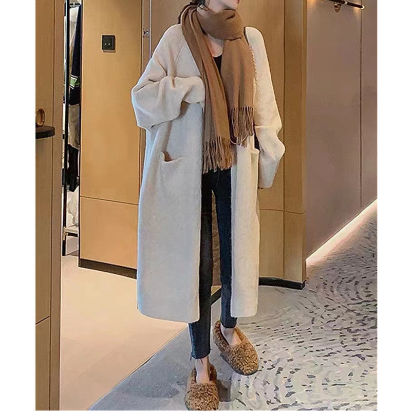 Manteau en tricot oversize pour femmes avec poches et coupe décontractée Chic & Stil