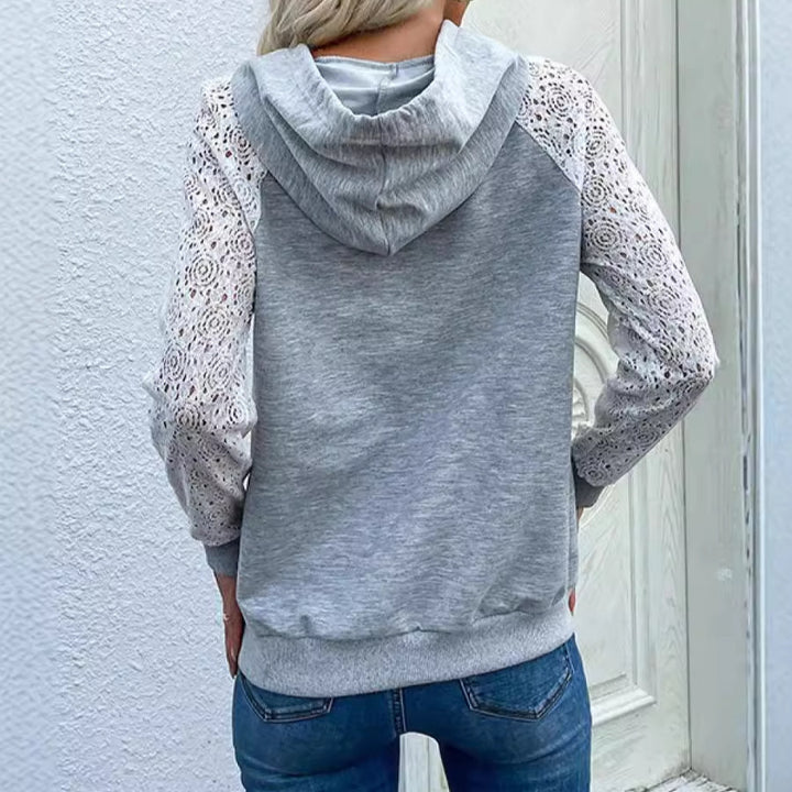Hoodie for women with delicate lace details Lune London