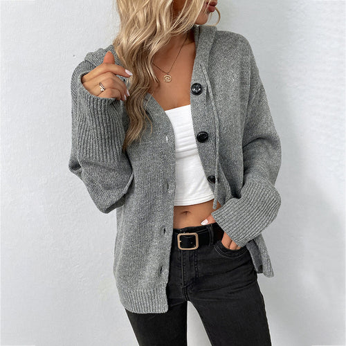 Cardigan à capuche pour femmes avec texture grossière Chic & Stil