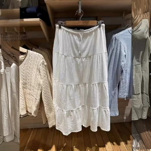 Jupe maxi décontractée pour femmes avec design volumineux à étages Chic & Stil