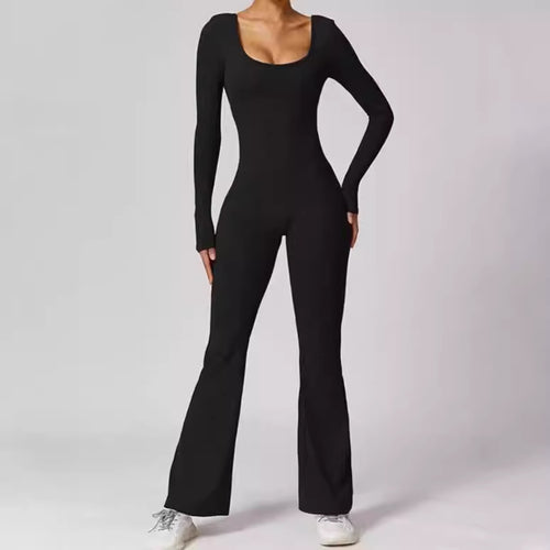 Ladies Long Sleeve Sporty Jumpsuit with Fitted Cut Amarae