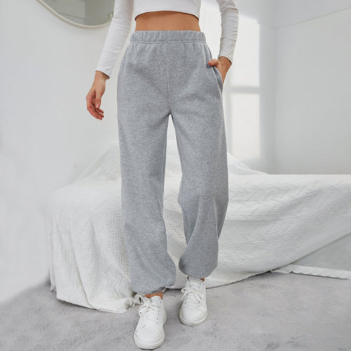 Pantalons de survêtement décontractés pour femmes avec taille élastique et poches latérales Chic & Stil