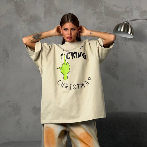 Oversized T-shirt for women with eye-catching graphic print and relaxed fit Amarae