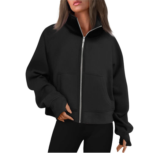 Comfortable zip sweatshirt for women with high collar Amarae