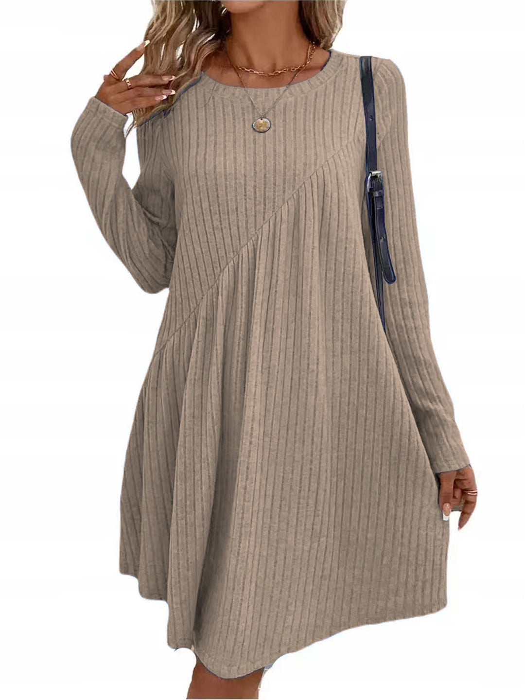 Casual rib dress for women with asymmetrical design Lune London