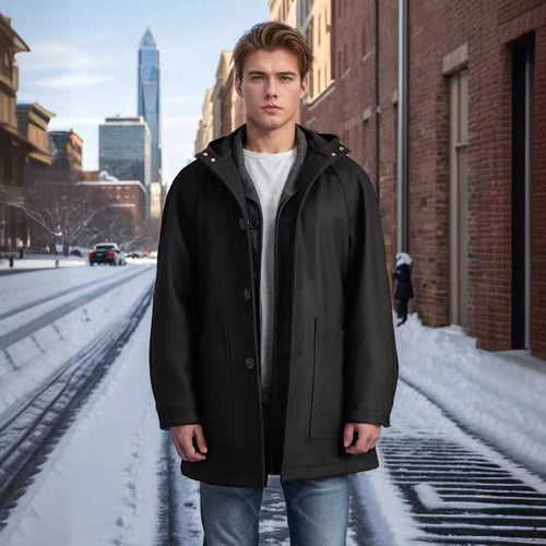 Elegant and comfortable quilted jacket for men with hood Amarae