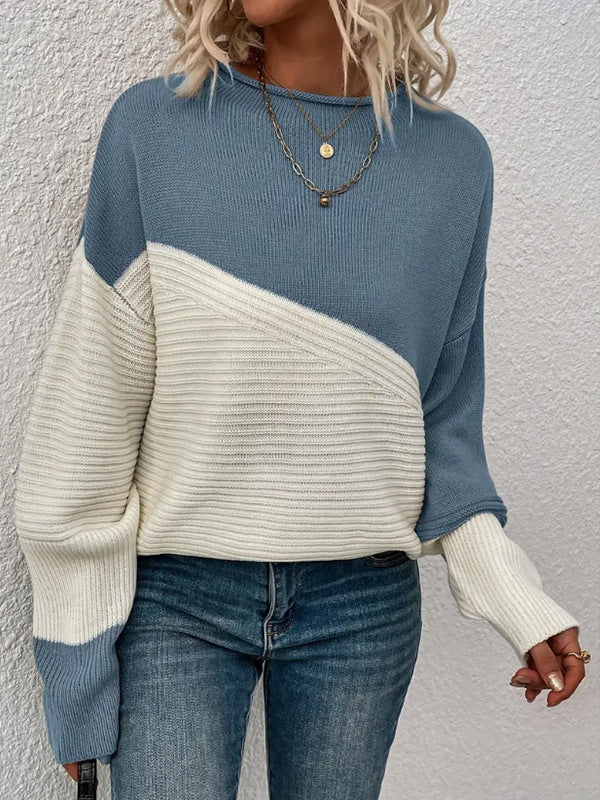 Casual women's sweater with contrasting textures and a relaxed fit Lune London