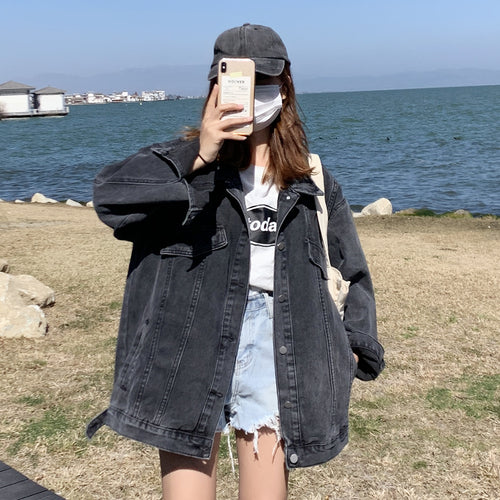 Veste en denim oversize pour femmes Chic & Stil