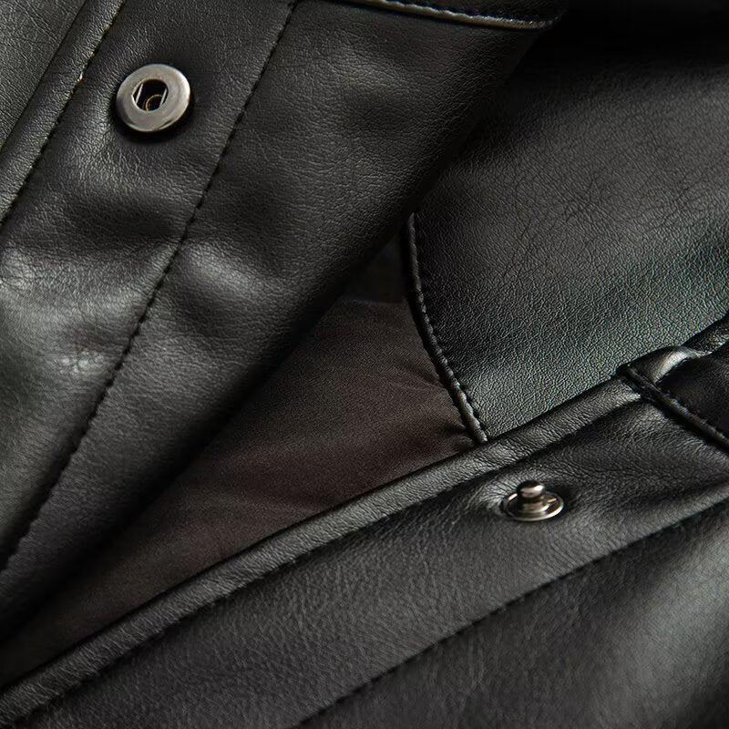 Veste en faux cuir élégante pour femmes avec col montant Chic & Stil