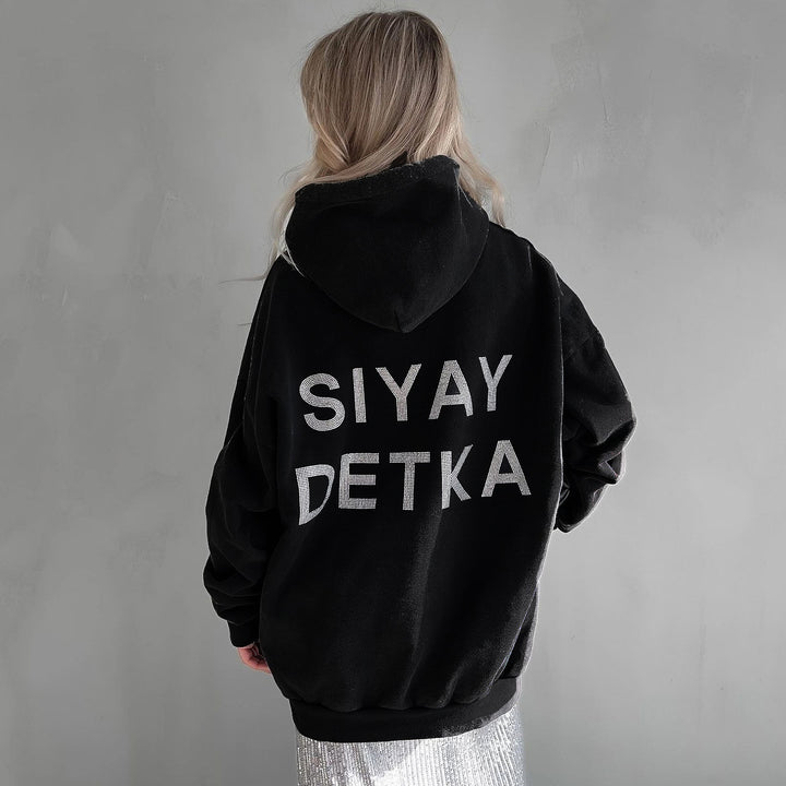 Lady Oversized Hoodie with Lune London Statement Inscription