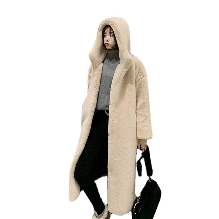 Ladies Oversized Soft Coat with High Collar and Chic Side Pockets