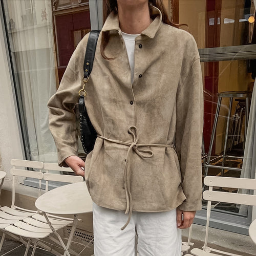 Velvet jacket for women with a belted waist and elegant details Amarae