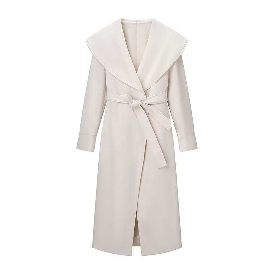 Manteau élégant pour femmes avec larges revers et ceinture à la taille Chic & Stil