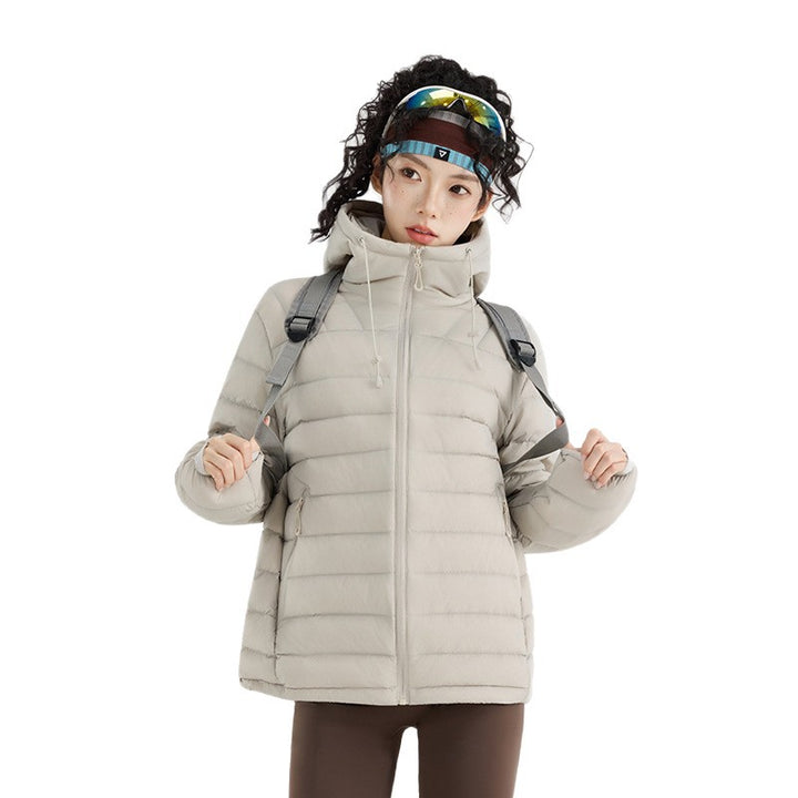 Women's ultra-light quilted thermocap jacket with horizontal stitching and zip pockets Amarae