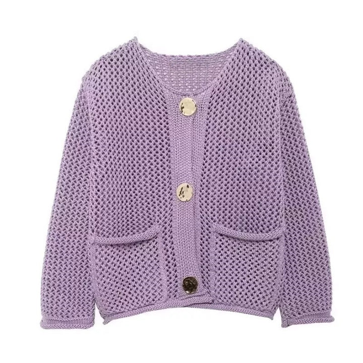 Gilet en maille pour femmes avec poches pratiques et boutons décoratifs Chic & Stil