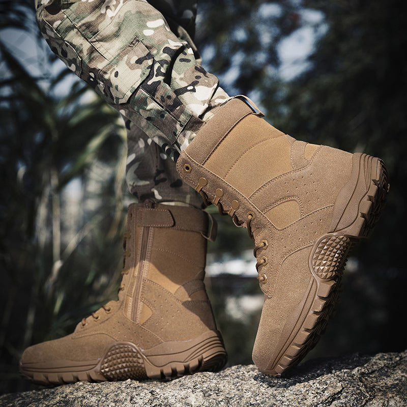 Men's high-cut insertion boots made of suede and Cordura mix with profiled multi-terrain grip Amarae