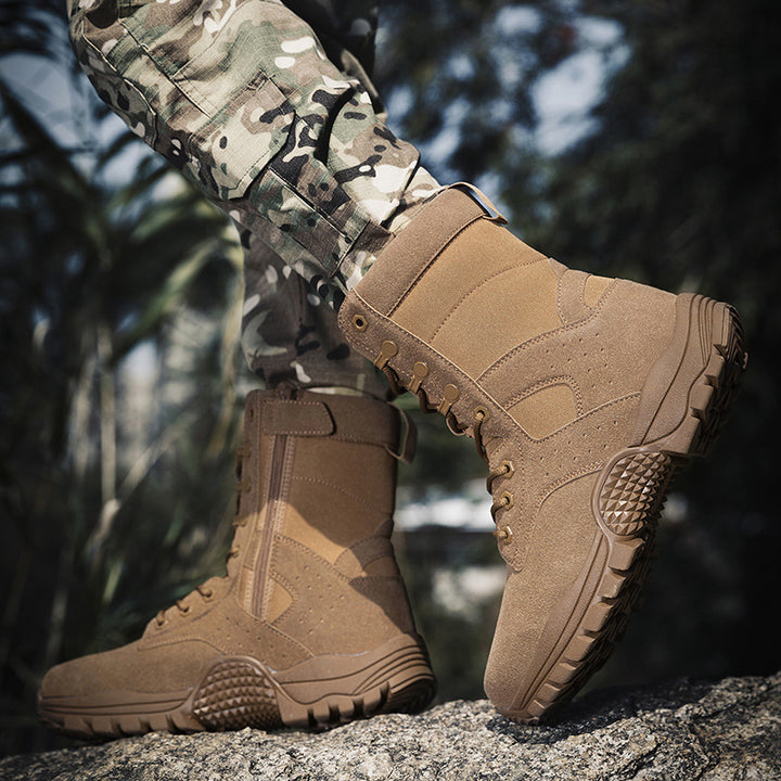 Men's high-cut insertion boots made of suede and Cordura mix with profiled multi-terrain grip Amarae