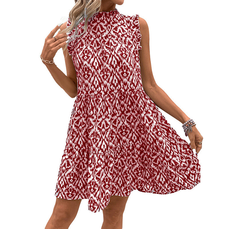 Lune London High and Low Sleeve Women's Ruffled Summer Dress