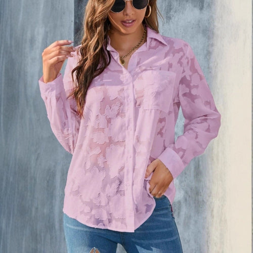 Elegant women's blouse with a unique camouflage design Amarae